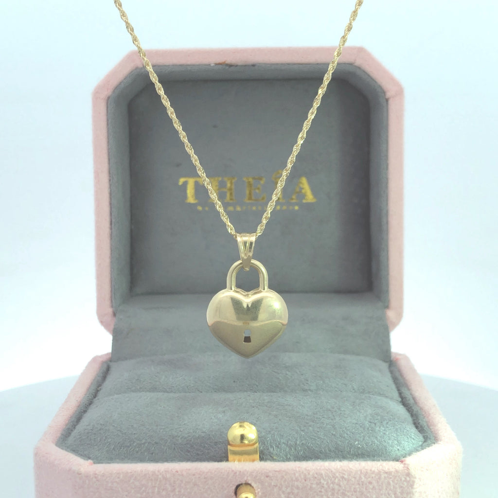 Tiffany Gold Keyhole Heart Lock Pendant